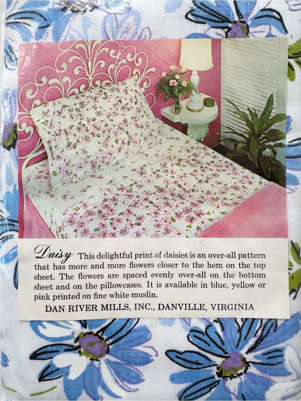 Vintage Dan River MCM Muslin Daisy Pillowcase Set | NEW DEADSTOCK - Picture 6 of 8